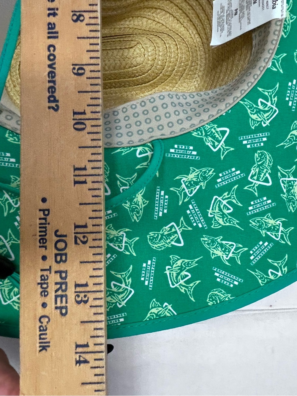Performance Straw Sun Hat with Teal Trim unisex S/M - Picture 9 of 11